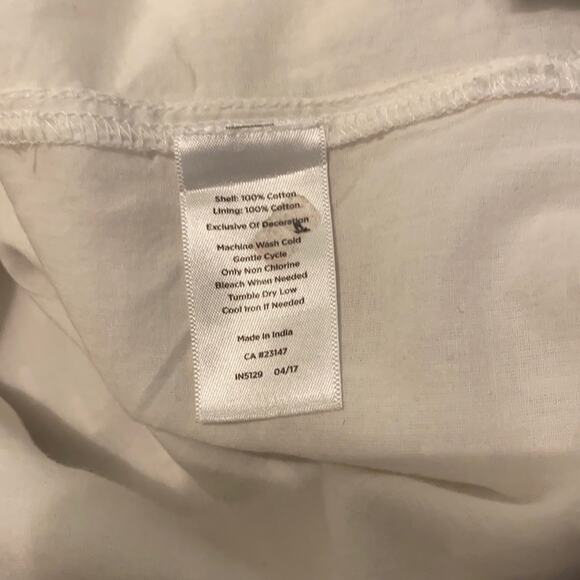 Talbots Black & White Embroidered V-neck Lined Cotton Tunic Size S - Picture 5 of 5